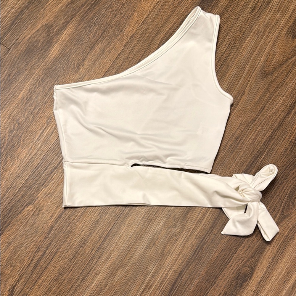 One-Shoulder Cream Top